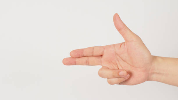 istock Pistol Hand Gesture isolated on white background. 1396111847