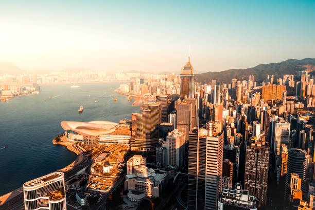 istock Sunset over Hong Kong City 1396115215