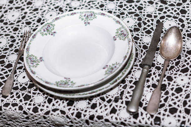 istock vintage spoon knife and plate 1396115834