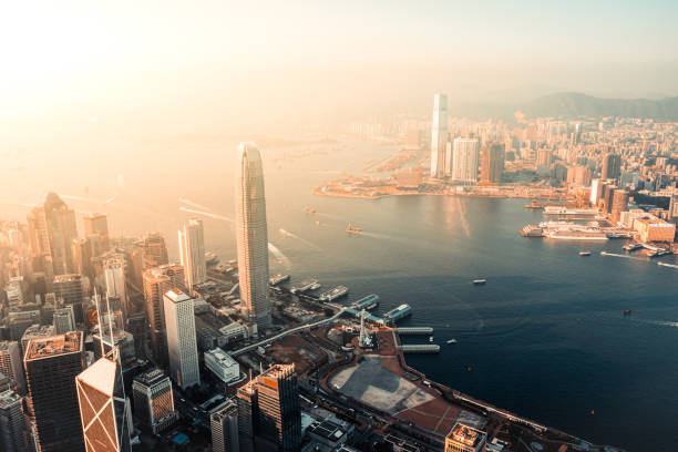 istock Sunset over Hong Kong City 1396116385