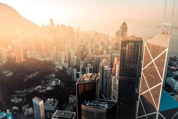 istock Sunset over Hong Kong City 1396116756