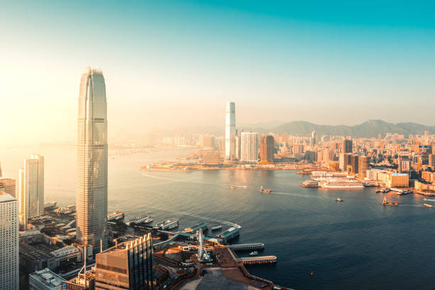 istock Sunset over Hong Kong City 1396116961