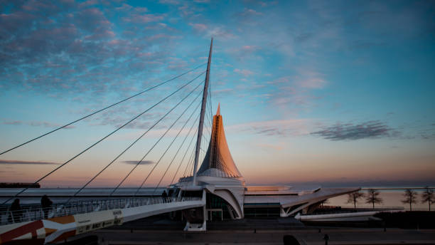 Photograph of the Milwaukee Art Museum at Sunset overlooking Lake Michigan
