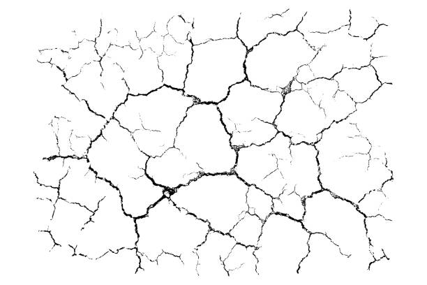 istock Natural cracks background. Vector overlay texture of cracked surface. One color graphic resource. 1396120774