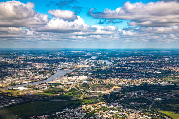 istock Nantes city from airplane view 1396125535