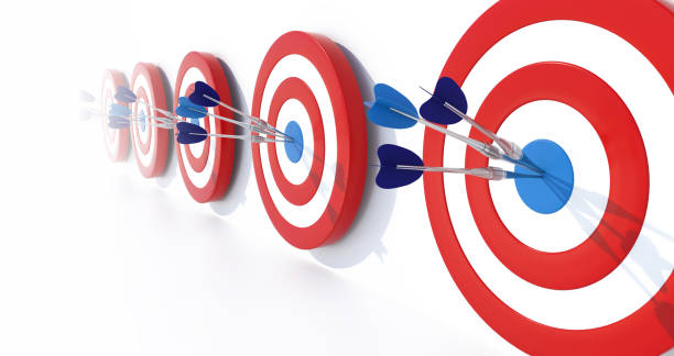 istock Dart hitting target on white background. Business success concept. 1396126603