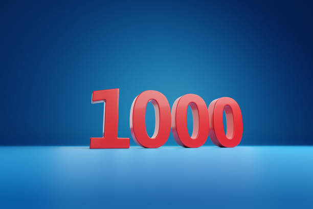 istock Red number 1000 in three dimensions. 3d illustration. 1396128514