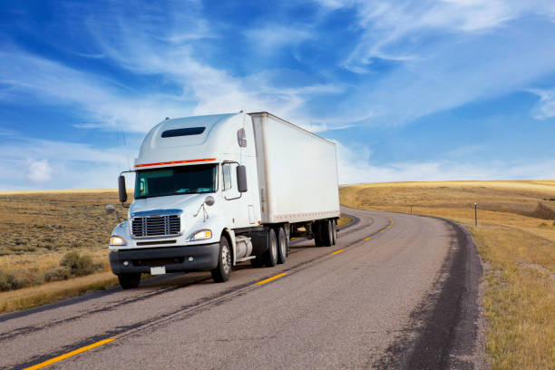 semi truck on country road