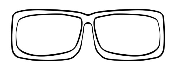 ilustrações, clipart, desenhos animados e ícones de óculos wayfarers quadrado clubmaster isolado vetor simples mão desenhada forma aro - wayfarers