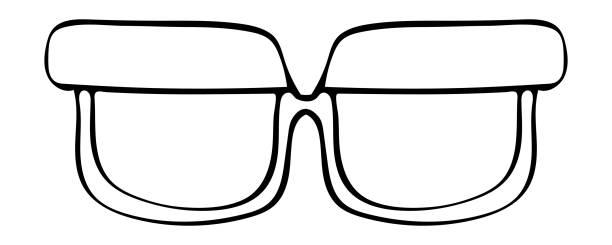 ilustrações, clipart, desenhos animados e ícones de óculos wayfarers quadrado clubmaster isolado vetor simples mão desenhada forma aro - wayfarers