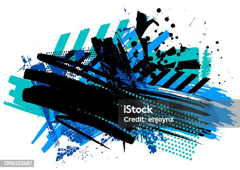 istock Modern blue grunge textures and patterns vector 1396132687