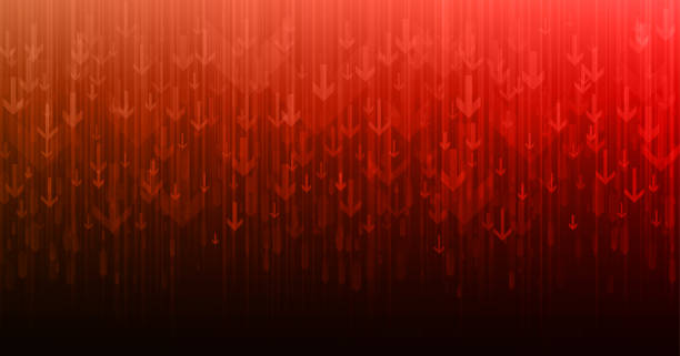 ilustraciones, imágenes clip art, dibujos animados e iconos de stock de flechas rojas a la baja gráfico de precios - colapsar