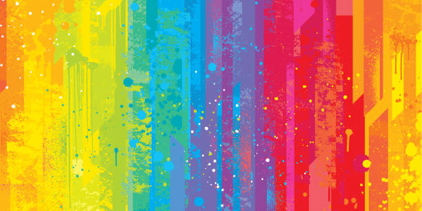 illustrazioni stock, clip art, cartoni animati e icone di tendenza di grunge sfondo arcobaleno - pride month