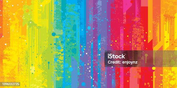 Grunge Rainbow Background Stock Illustration - Download Image Now - LGBTQIA Pride Month, Rainbow, Backgrounds