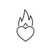 istock Burning heart icon. High quality black vector illustration."n 1396133423