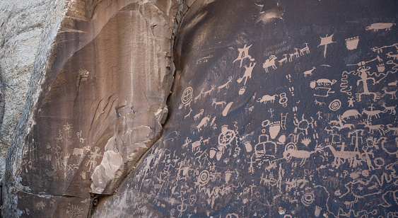 Newspaper rock petroglyph panel Utah