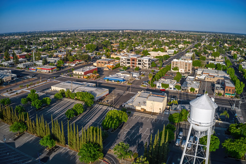 Aerial View of the Fresno suburb of Clovis, California