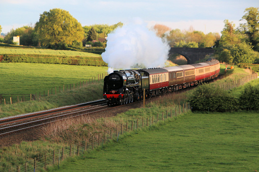 A view of a Steam Train approaching Whitchurch