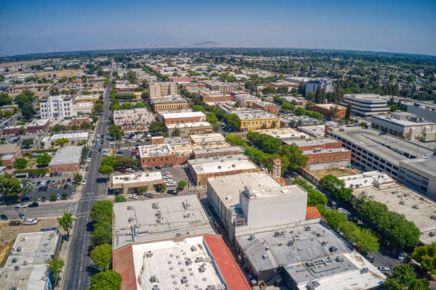istock Aerial View of Downtown Visalia, California during Spring 1396135838