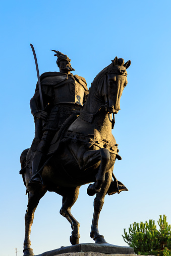 Tirana Skanderbeg square and statue