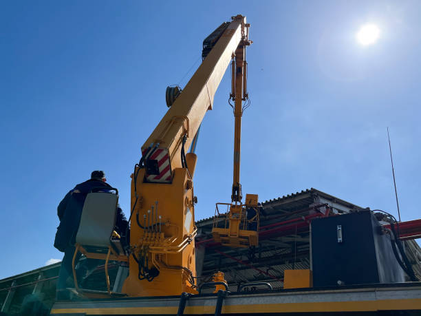 istock A tower car is a car equipped with a device for lifting and moving workers with tools and materials 1396138466