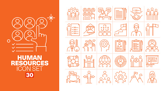 Human Resources Line Icons Set