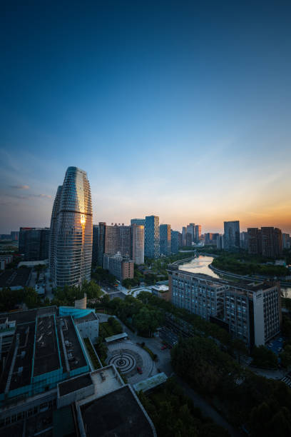 istock Urban modern architecture in Chengdu at dusk 1396148600