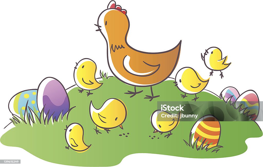 Gallina e chikens - arte vettoriale royalty-free di Pasqua