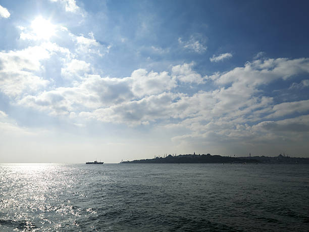 istanbul city silhouette stock photo