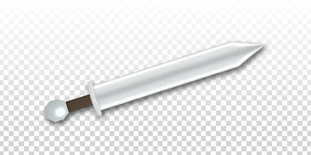 Vector illustration of Vector realistic isolated Sword on the transparent background.