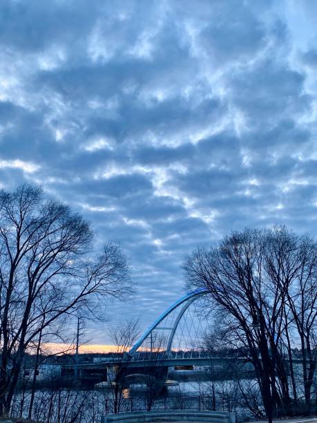 istock Northeast Minneapolis Riverfront and Lowry Bridge at Sunset 1396167775
