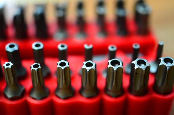 스��타 헤드 스크루 드라이버 세트 - screwdriver isolated phillips work tool 뉴스 사진 이미지
