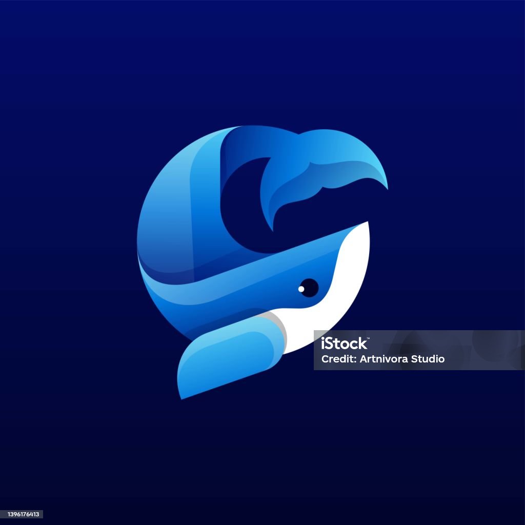 Whale Color Gradient Vector Illustration Whale Gradient Colorful Style Stock Illustration ...