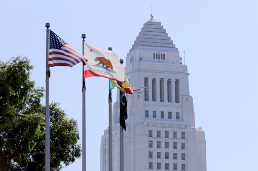 City hall headquarters in downtown Los Angeles California USA.