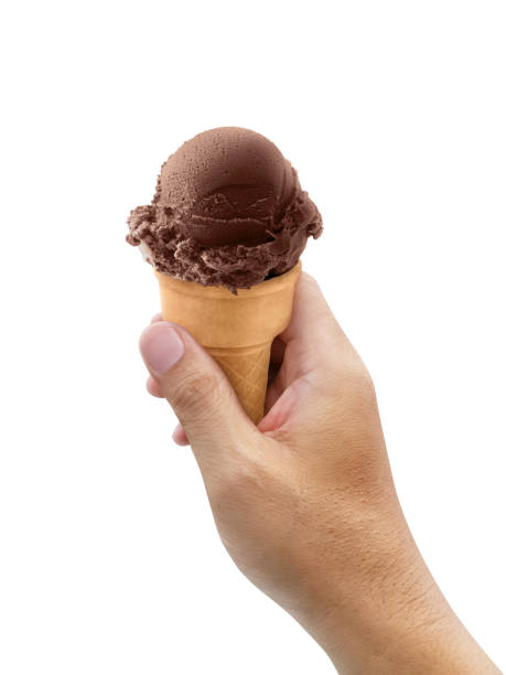 istock A man hand holding an ice cream cone on a white background 1396179852