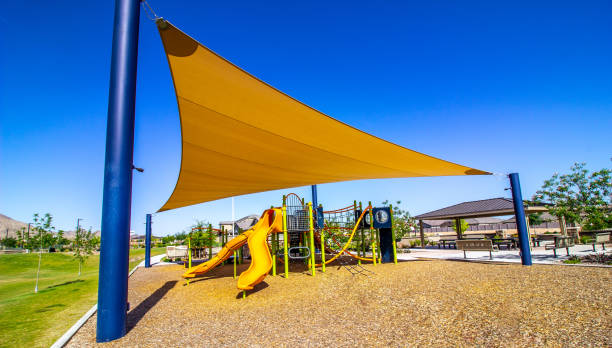 istock Children's Jungle Gym With Canopy For Shade 1396181358