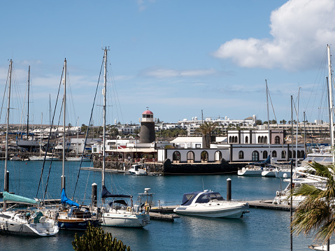 Playa Blanca, Spain; March 26th 2022: Marina Rubicon port in Playa Blanca, Lanzarote