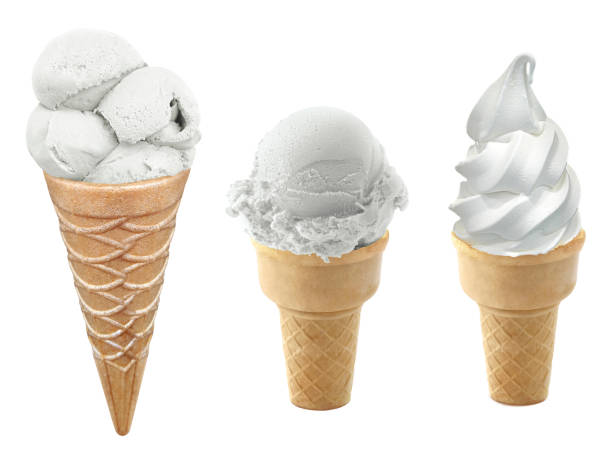 istock Ice cream in the cone on white background 1396196670