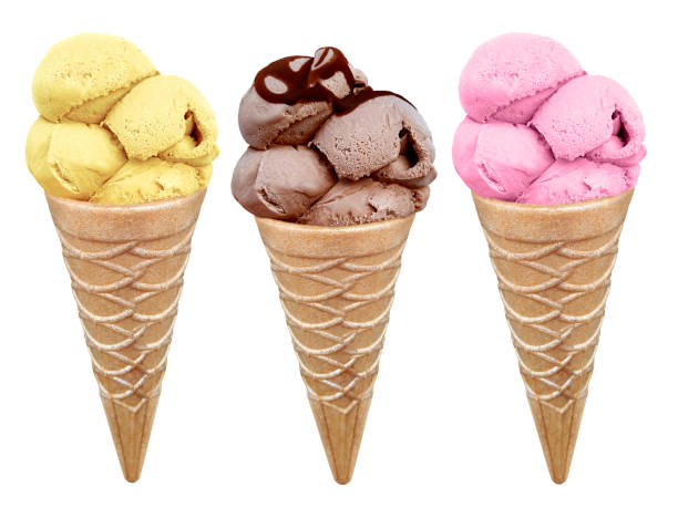istock Ice cream in the cone on white background 1396196888
