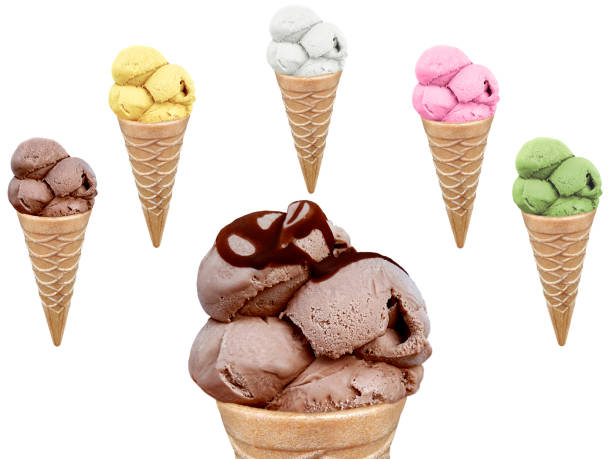 istock Ice cream in the cone on white background 1396196891