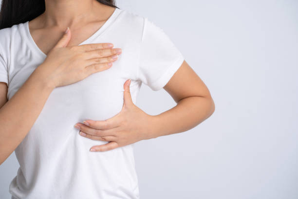 istock Women doing self-checks for breast cancer 1396196911