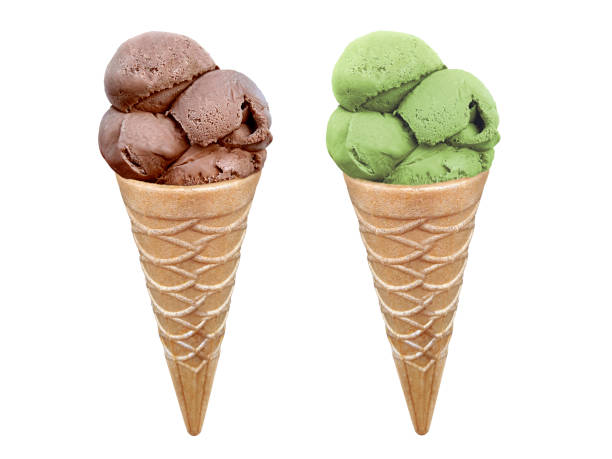 istock Ice cream in the cone on white background 1396196924