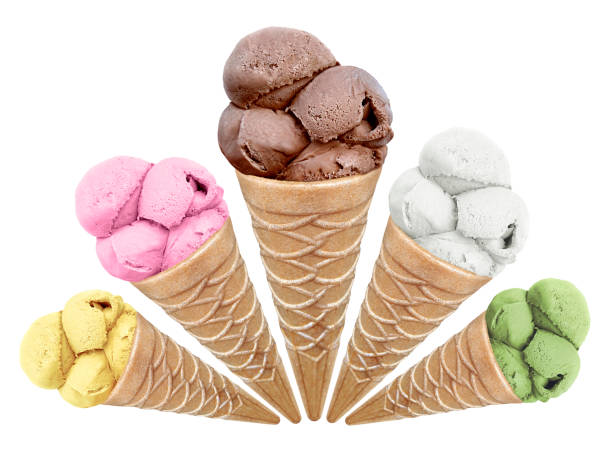 istock Ice cream in the cone on white background 1396196927