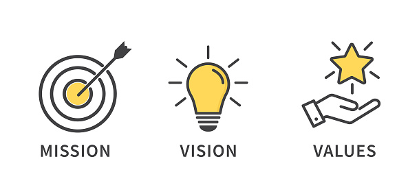 Mission Vision And Values Icon Organization Mission Success And Growth  Concepts Flat Design Vector Illustration Stock Illustration - Download  Image Now - iStock