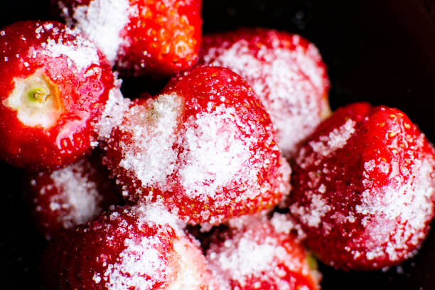 istock strawberries with sugar . The first flying fruits 1396204010