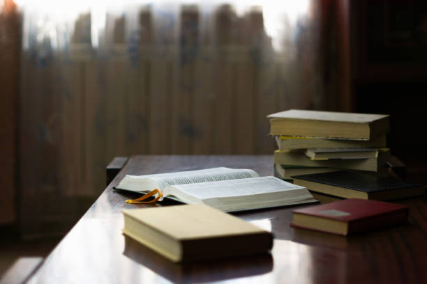 istock Close up of books and bibles 1396204418