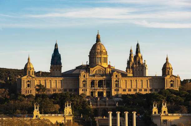 musée national d’art de catalogne à barcelone en espagne - mnac photos et images de collection