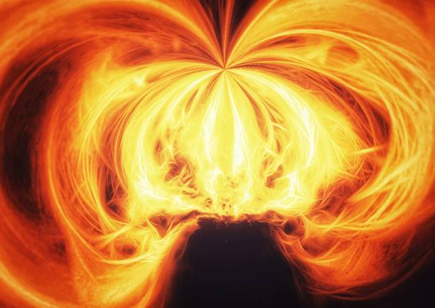 istock 3D illustration of a fire burning in an abstract shape 1396218054