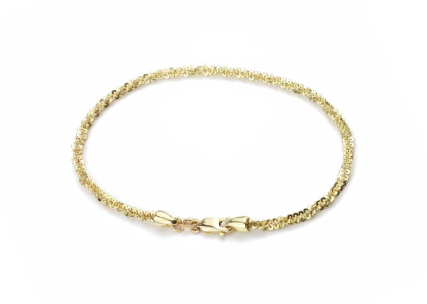 istock Yellow Gold Bracelet Isolated on White Background 1396220515