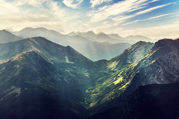 istock Green valley in high mountains at sunset. Tatra mountains 1396224761